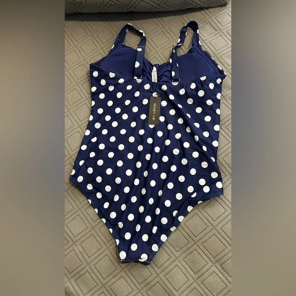 TemptMe One Piece Swimsuit Women Vintage Swimwear Tummy Control Slimming  XXL - Picture 5 of 13